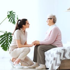  caregiver talk to her patient