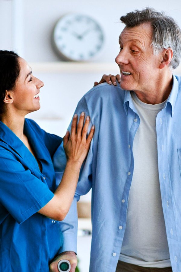 caregiver assist the needs of her patient